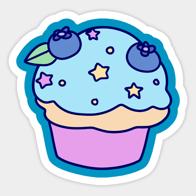 Blueberry Cupcake Sticker by saradaboru